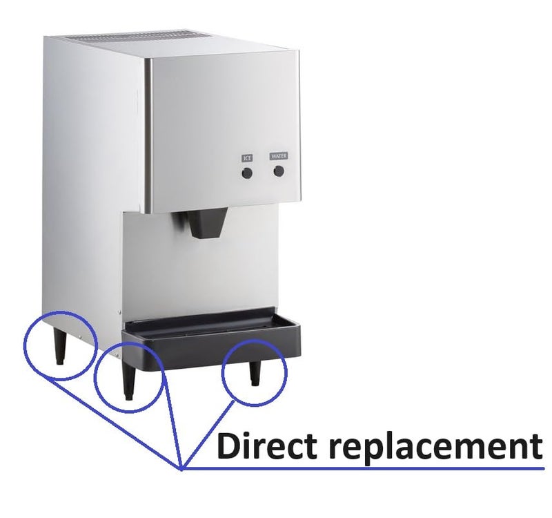 OCSParts OCS Parts 4-Pack Black Thermoplastic Appliance Legs | Adjustable Height 4-Inch Countertop Appliance Legs with 3/8-16 x 5/8"" Protruding Mounting Studs for Safe and Easy Installation (Hex Toe) - Image 3